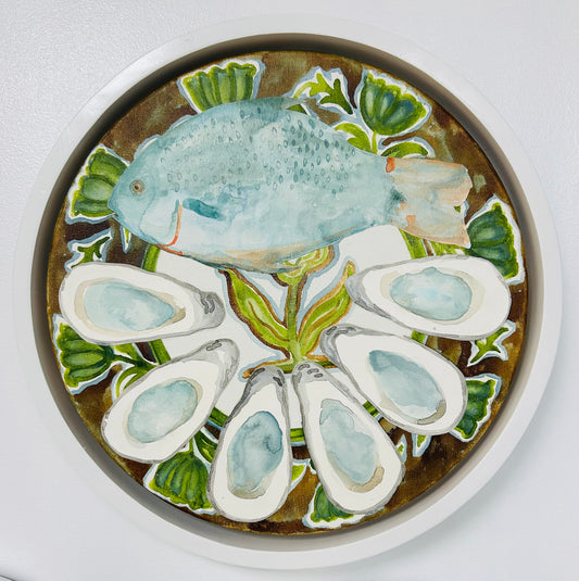 “Framed Chocolate Fish & Oyster Platter” by Garland Mattox