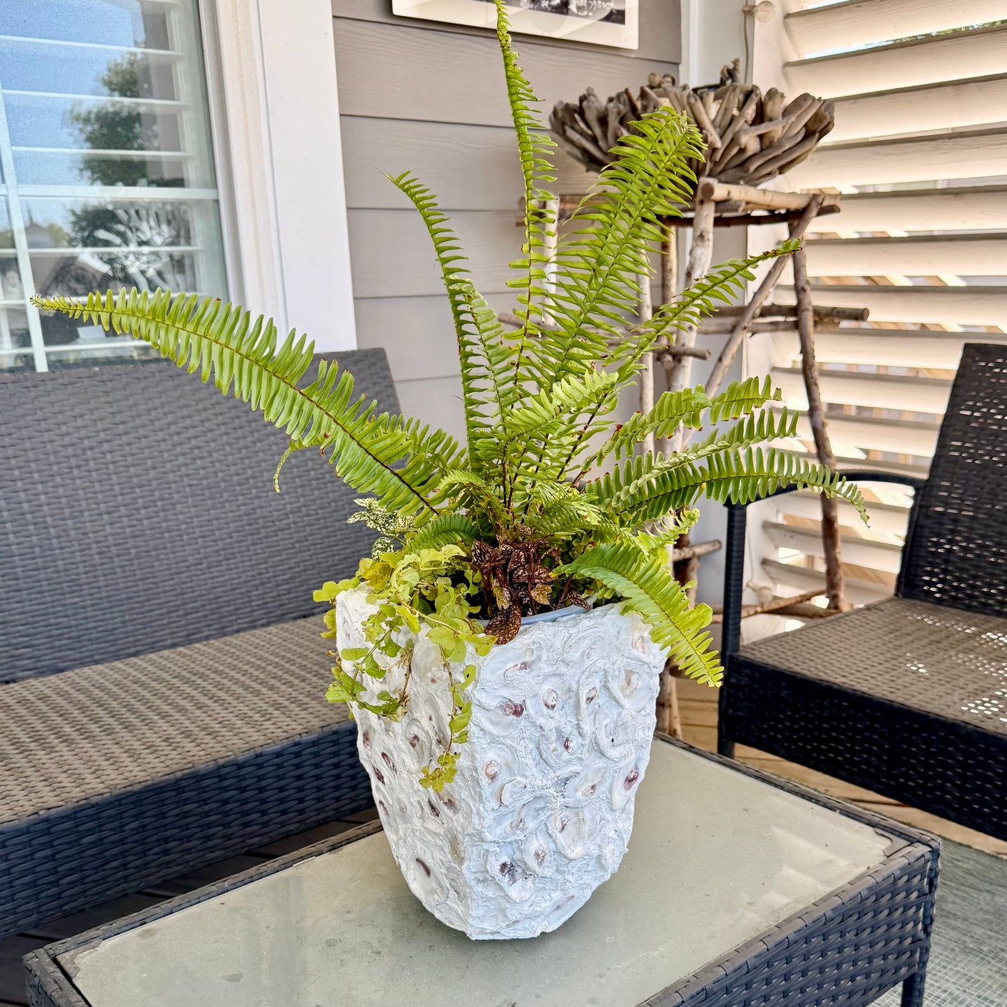 Oyster Tall Square Planter by Allyson Gray Edwards