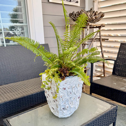 Oyster Tall Square Planter by Allyson Gray Edwards