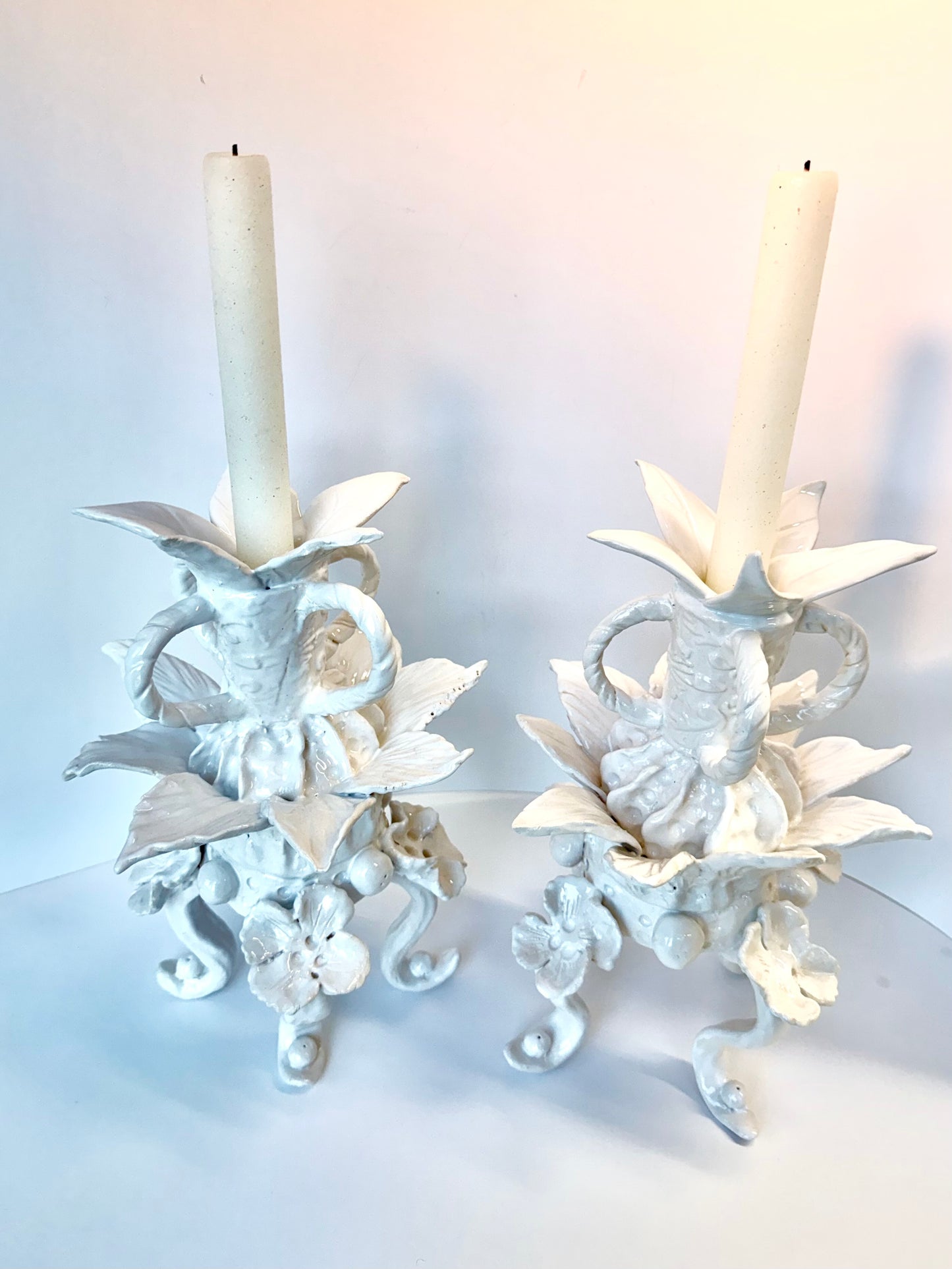 Feuilles et Fleurs Candlesticks by Gail Williams