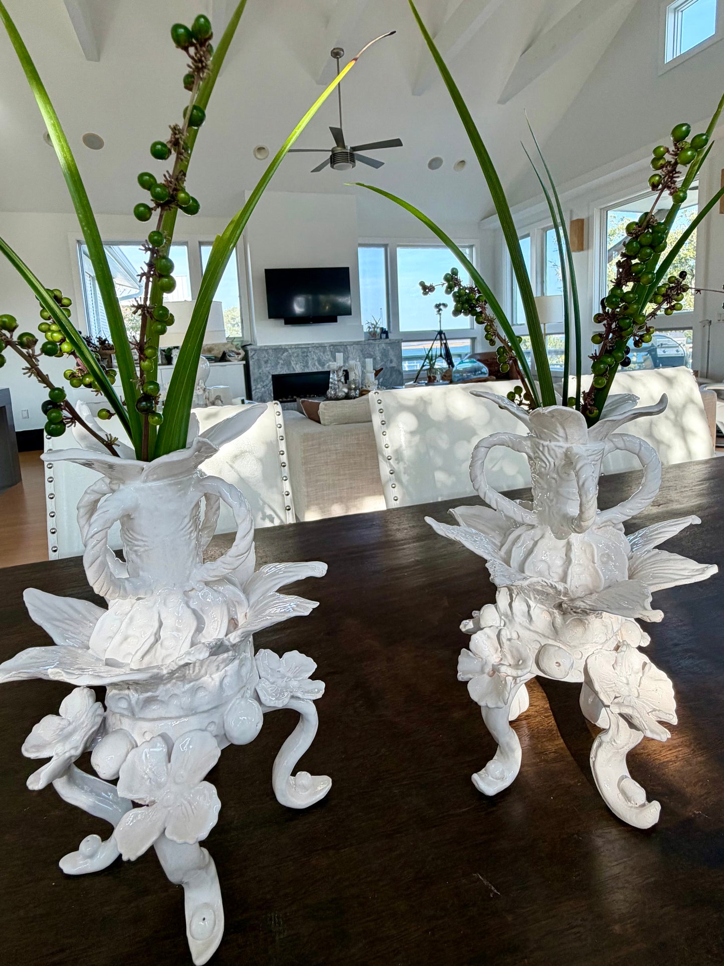Feuilles et Fleurs Candlesticks by Gail Williams