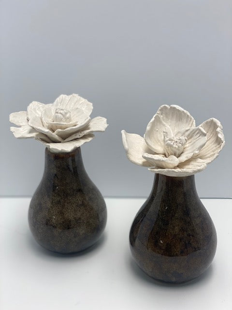 Ceramic Flower Green Vase by Gail Williams