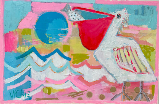 “Blue Moon Pink Pelican”by Vickie Randgaard