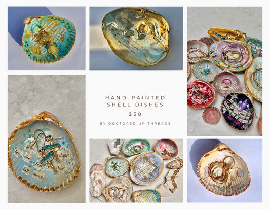 Hand painted Shell Dishes by Caroline Swiger