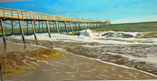 “Pier with breaking Wave” by Stephen Moore