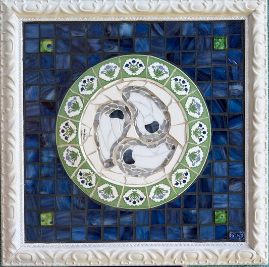 BLUE & GREEN OYSTER PLATE by Kelsie Hornby