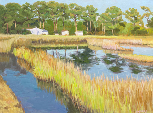 “Atlantic Marsh with Tree Reflections” by Stephen Moore