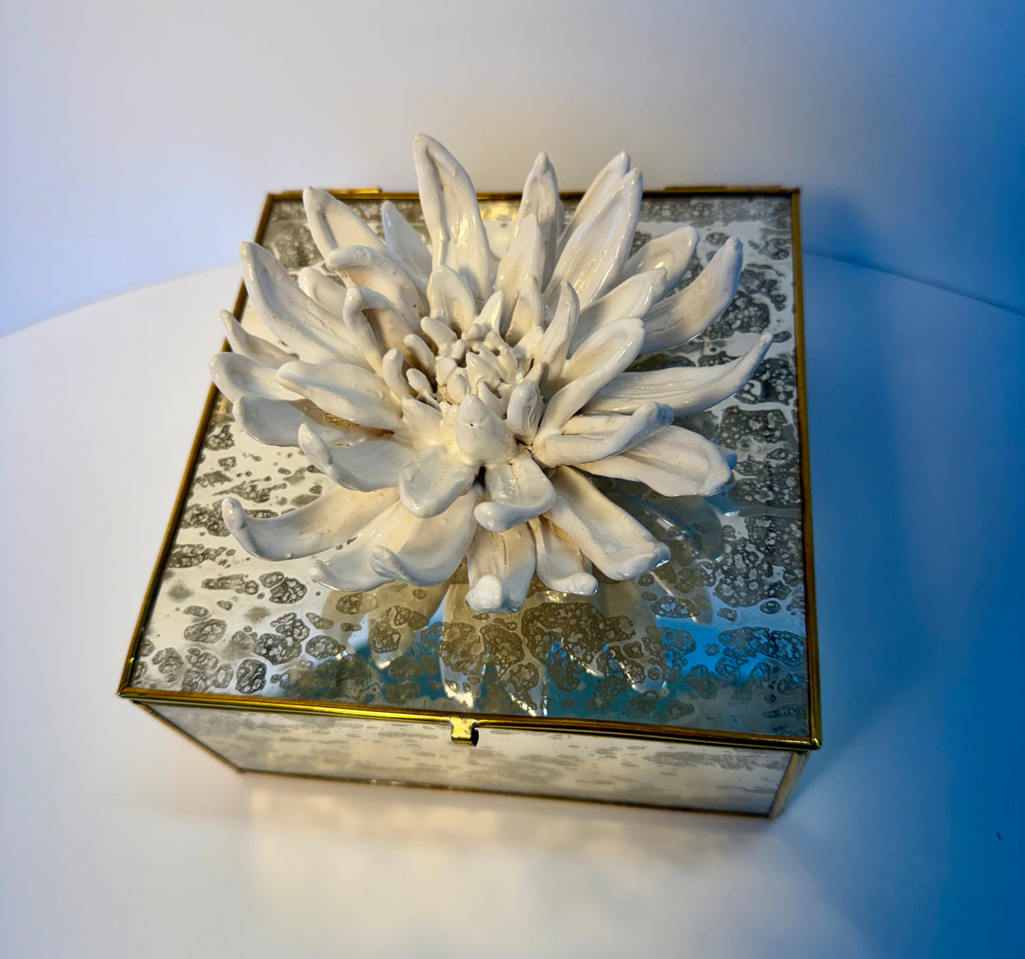 Mirrored Box with Ceramic Dalia by Gail Williams
