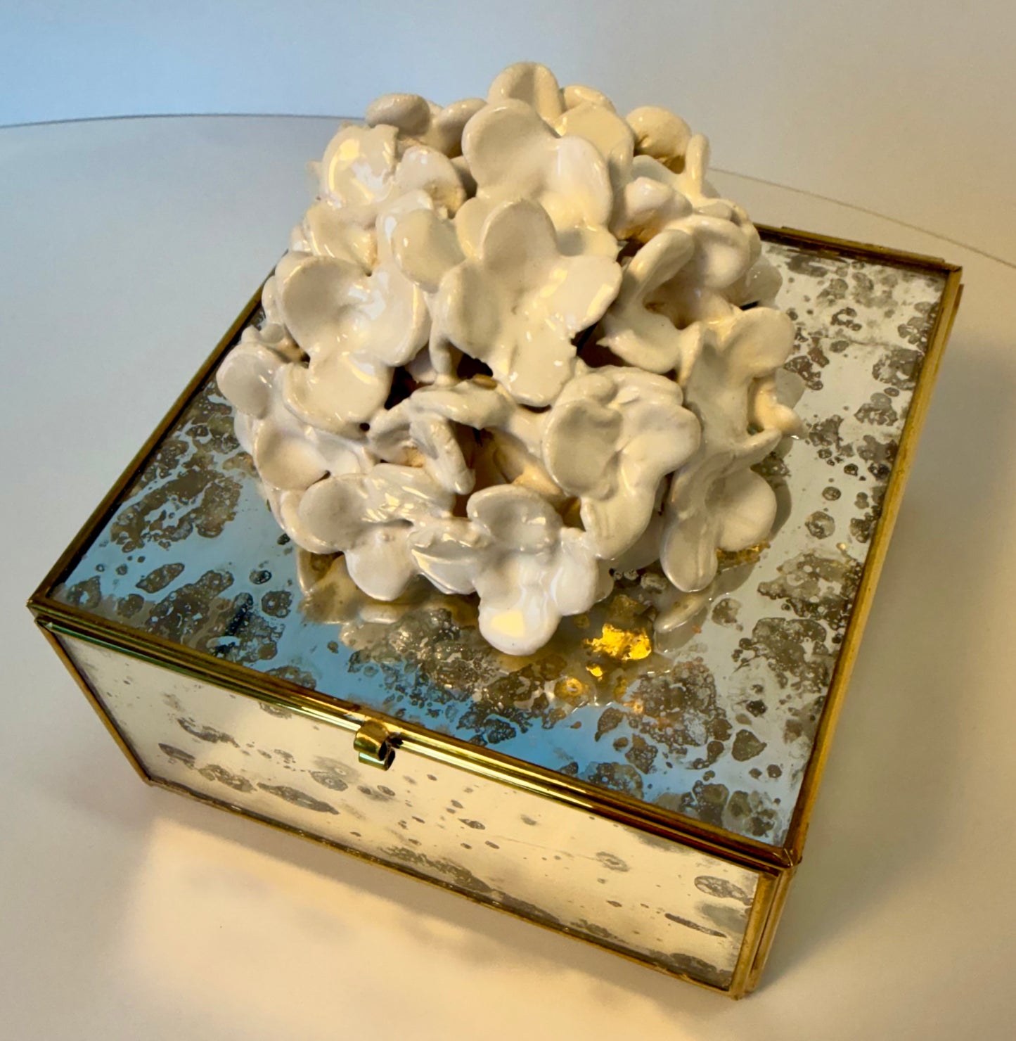 Mirrored Box with sculpted Hydrangea by Gail Williams