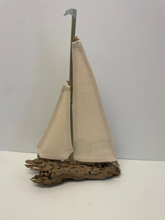 Driftwood Sailboat “Wave Explosion” by Elaine Hinchman