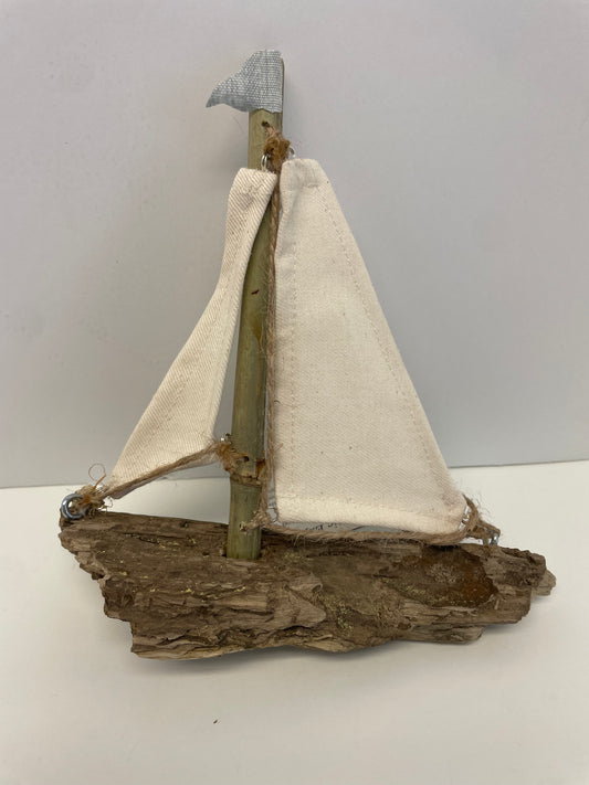 Driftwood Sailboat “Atlantic Express” by Elaine Hinchman