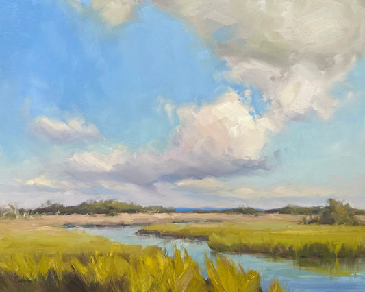 “Cloud over Salt Marsh” by Audrey Cushman