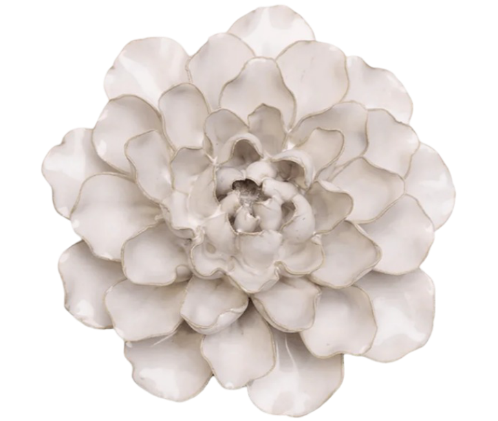 Ivory European Water Lily Ceramic Wall Flower