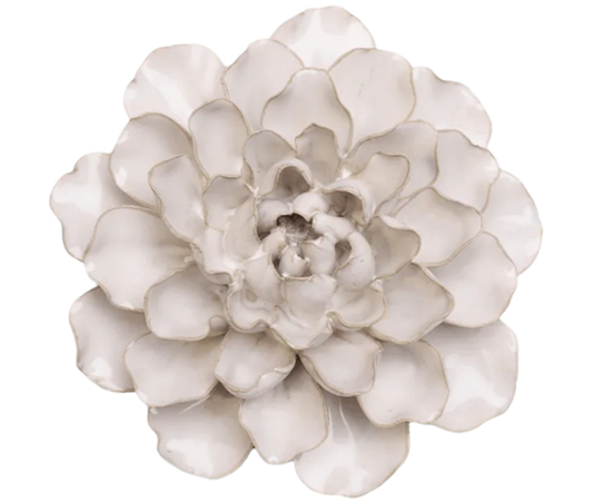 Ivory European Water Lily Ceramic Wall Flower