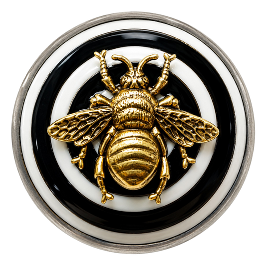 Grande Bee Black White Ceramic Ball Museum Bee