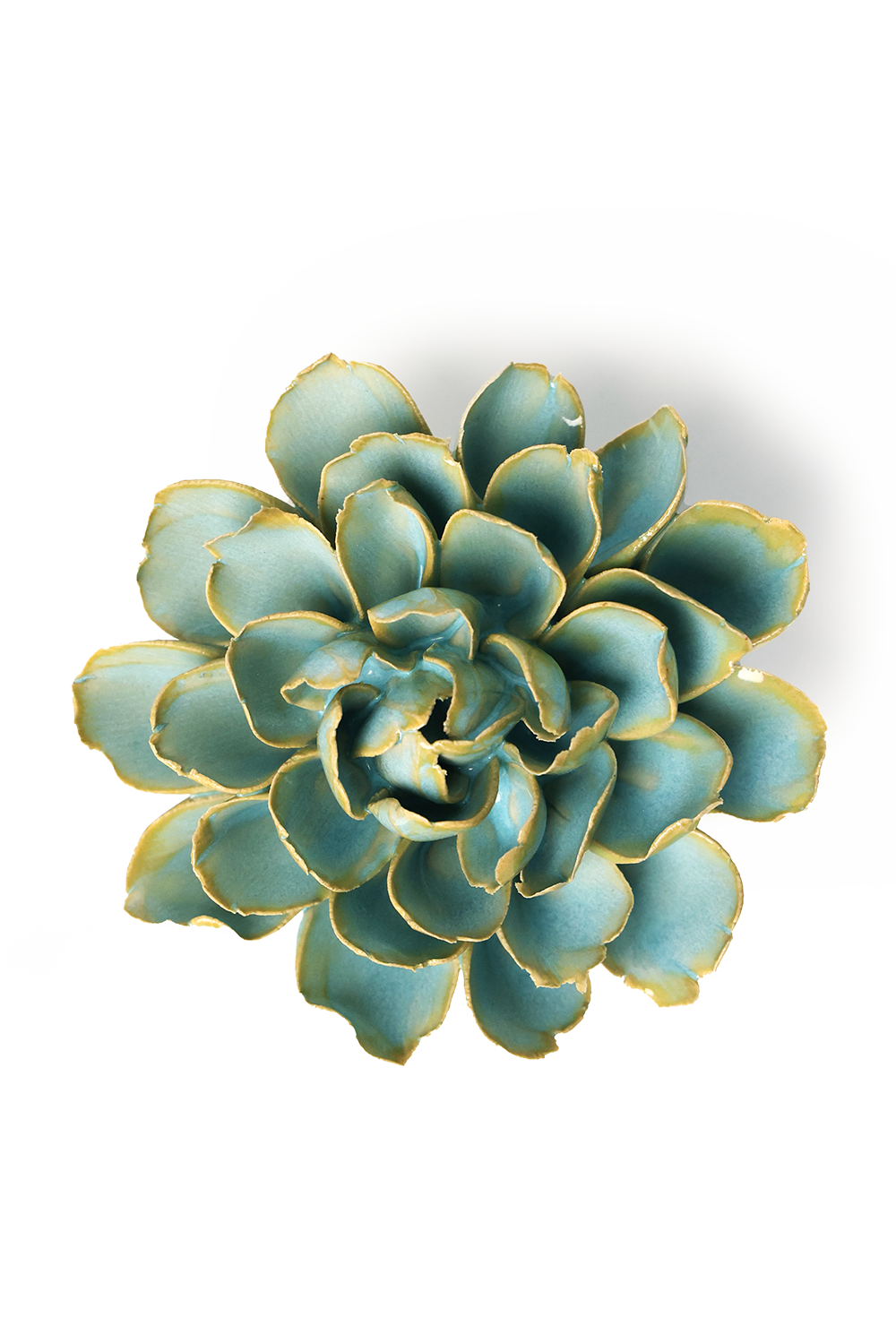 Robin's Egg Blue French Marigold Gift Box Ceramic Flower