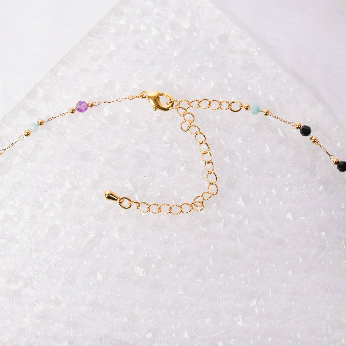 Elegant 18K Real Gold Plated Natural Tourmaline Necklace