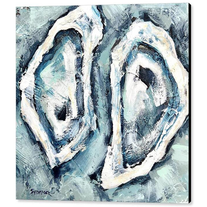 ABSTRACT OYSTERS ON AQUA GICLEE by Sydnor Greene