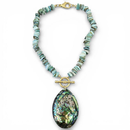 Abalone Beaded Sea Shell Necklace | Summer Statement Jewelry