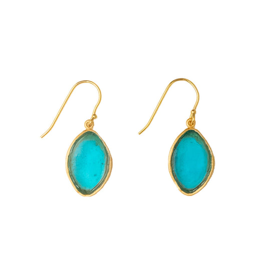 Peacock Wire Earrings - Turquoise