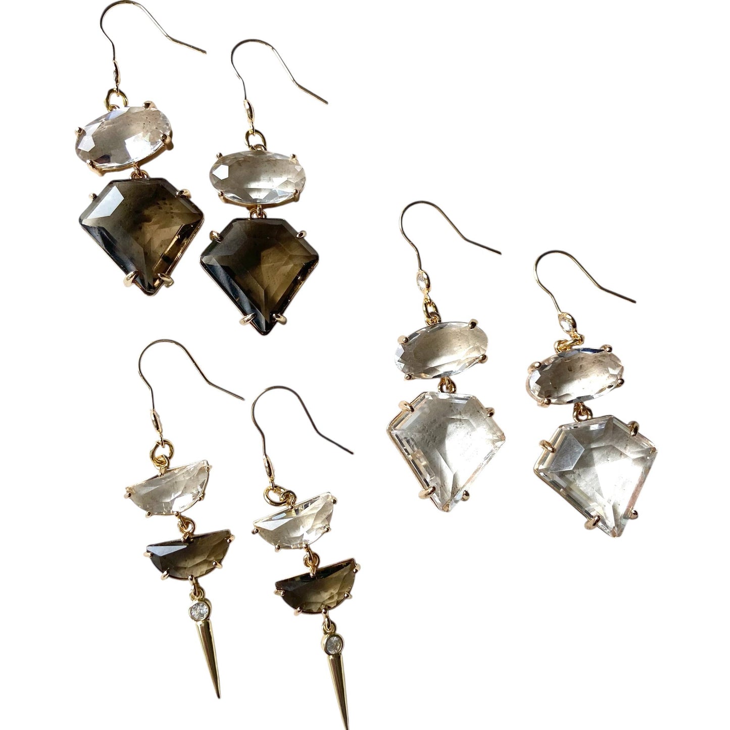 Fall Gemstone Drop Statement Earrings – Mixed Crystal Styles