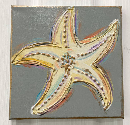 Starfish canvas art textured coastal beach tropical