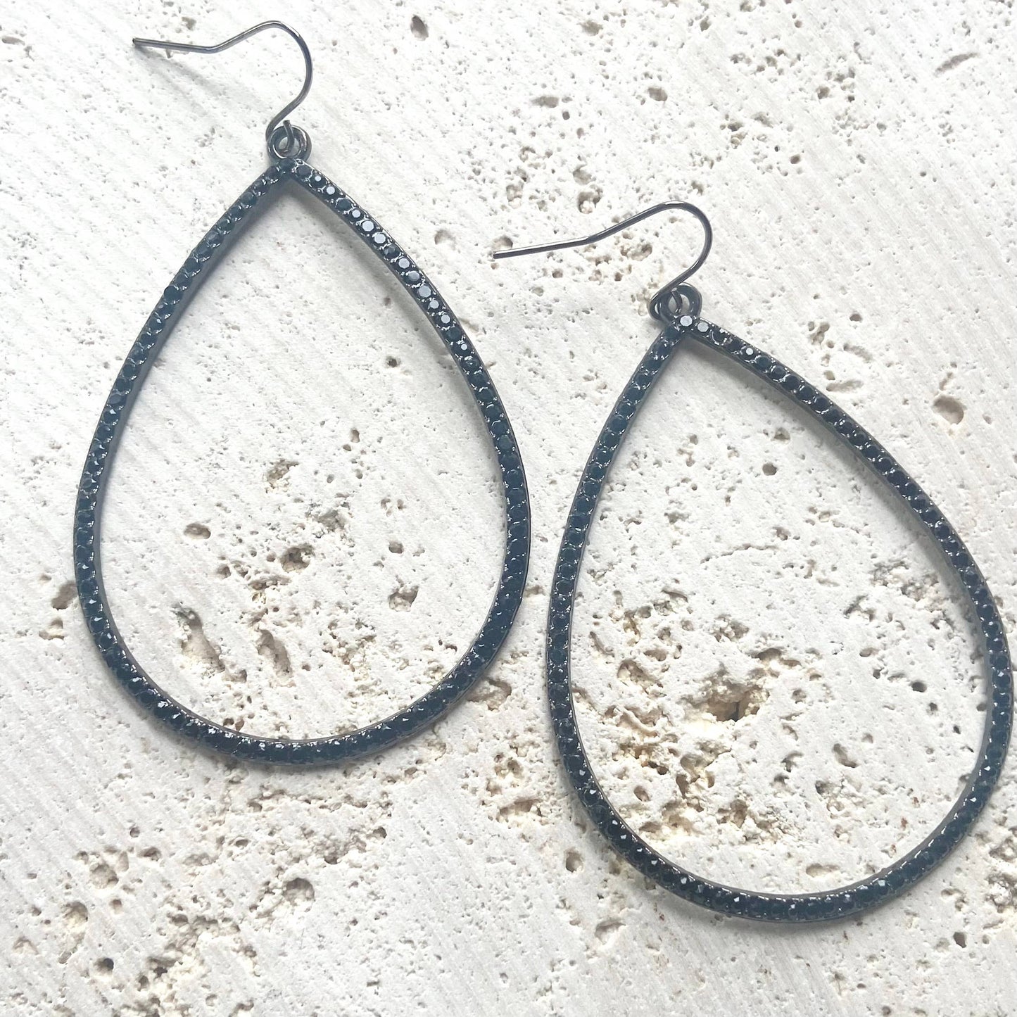 Teardrop statement earring crystal boutique 