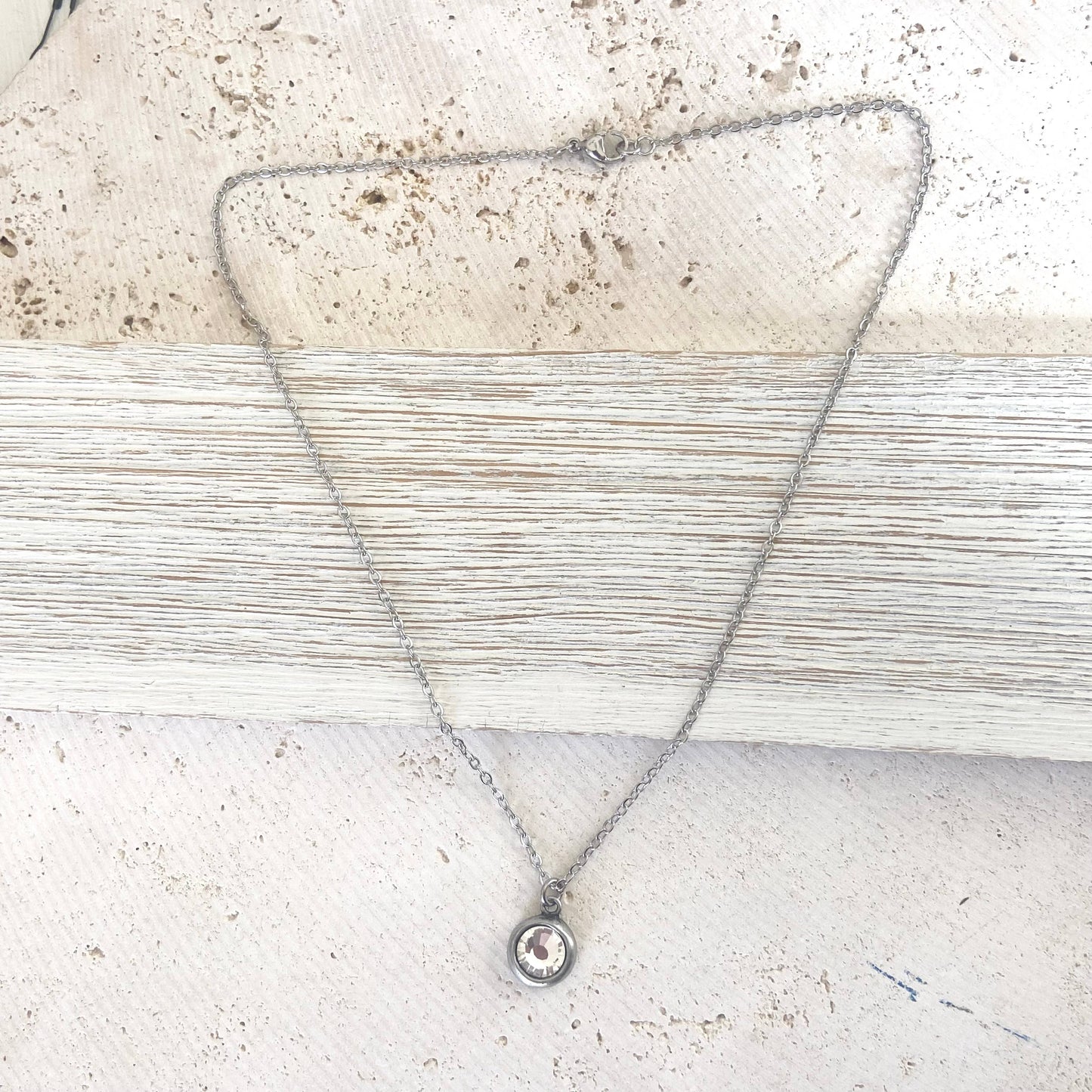 Single hand casted Swarovski crystal necklace non tarnishing