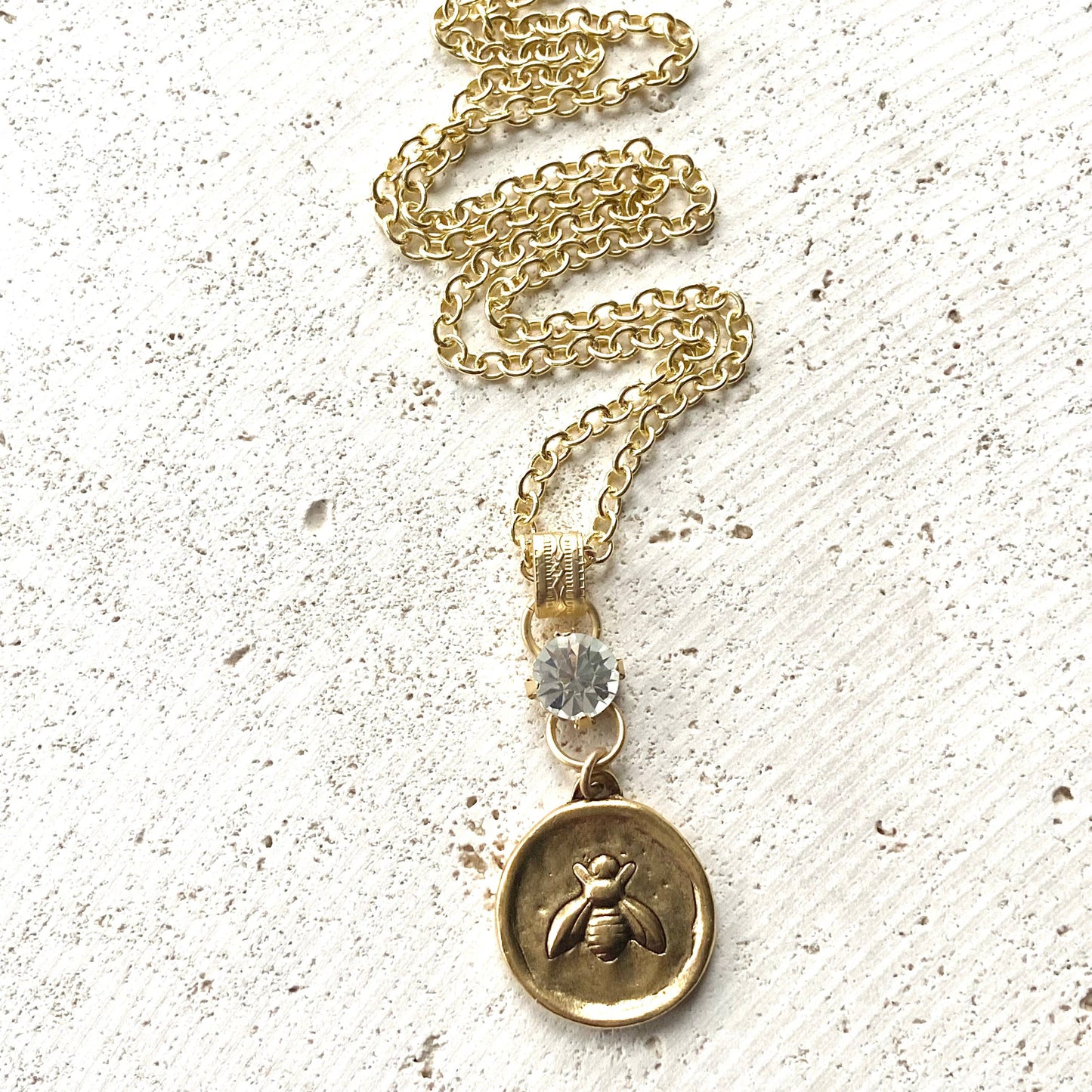 Cross bee serenity cross jewelry  French jewelry  stone
