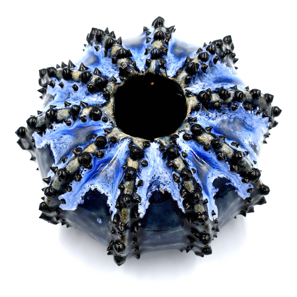 SEA URCHIN VASE Blue effect