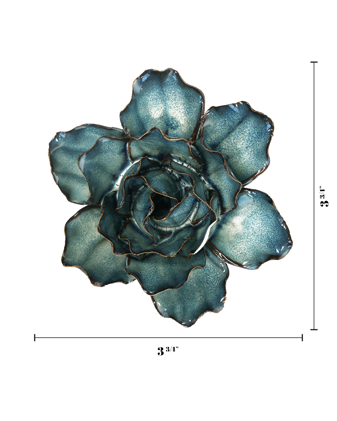 Boho Navy Stargazer Lily Ceramic Flower Wall Art