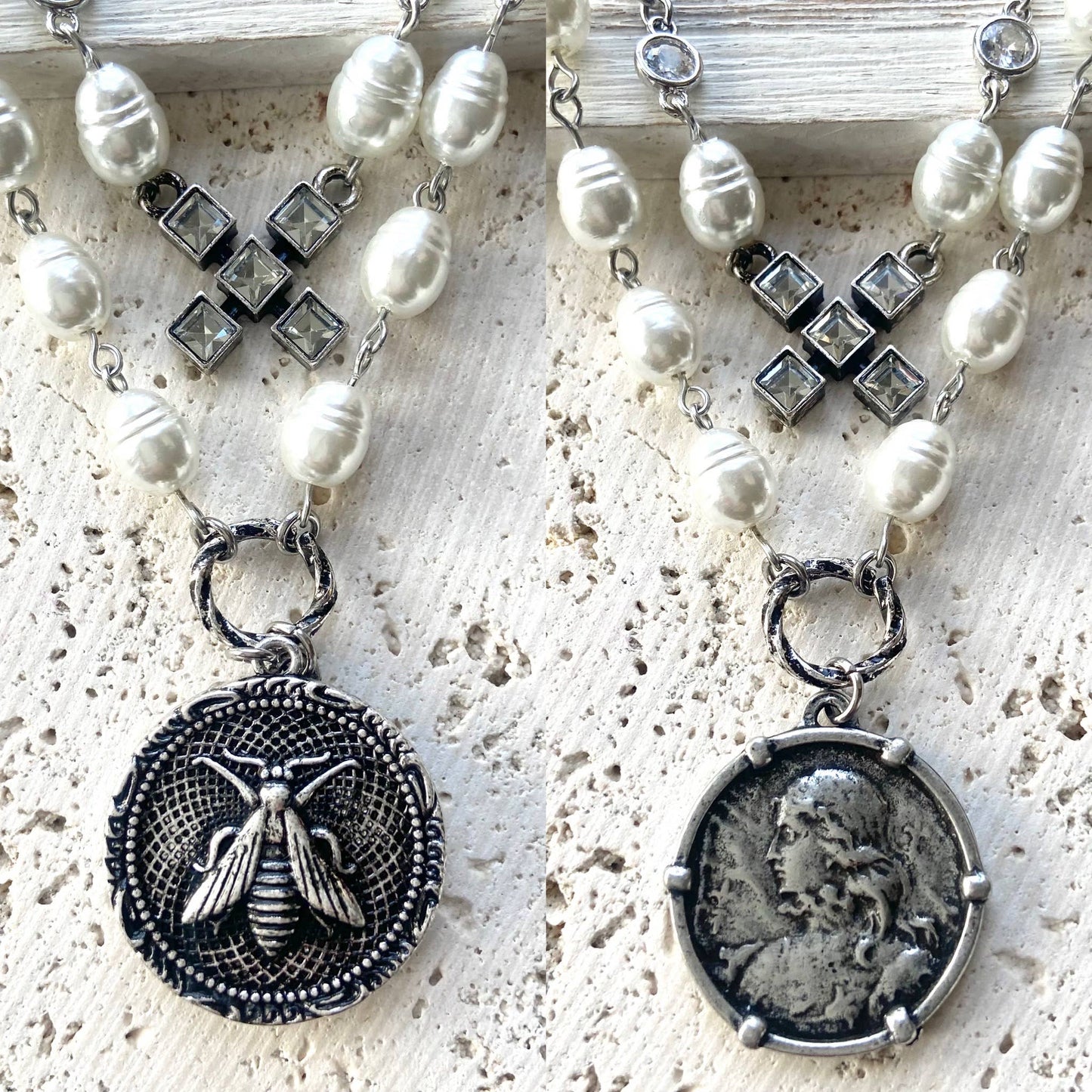 Joan of arc bee necklace French jewelry boutique salon 