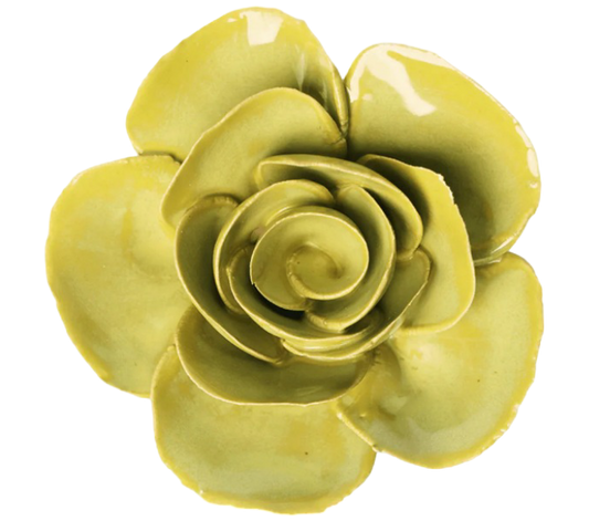 Chartreuse Elegance Ranunculus Ceramic Wall Flower
