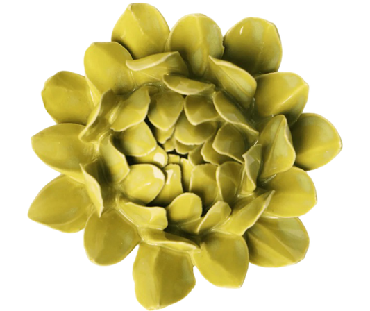 Chartreuse Sugarbush Protea Ceramic Wall Flower