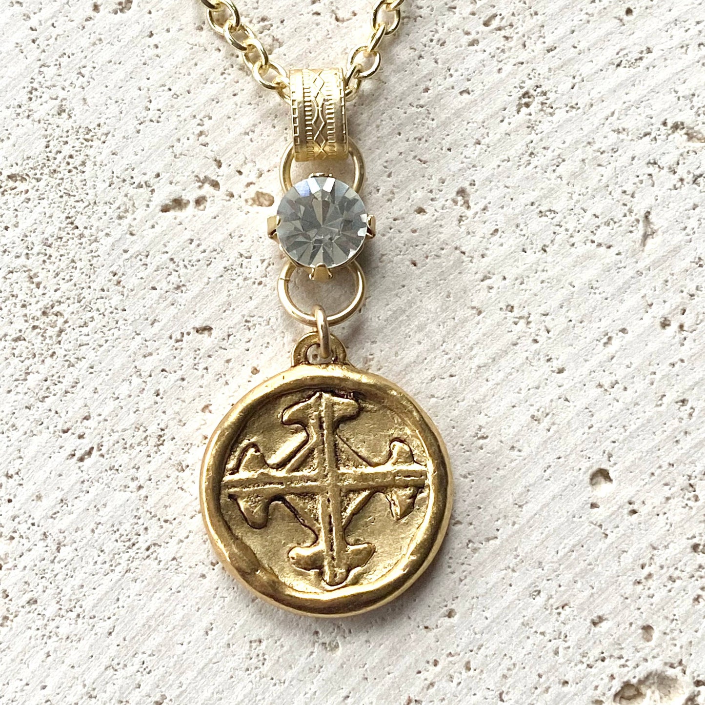 Cross bee serenity cross jewelry  French jewelry  stone