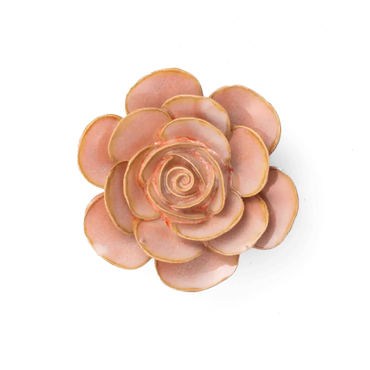Peach Pink Cloni Ranunculus Ceramic Flowers - Vintage Decor