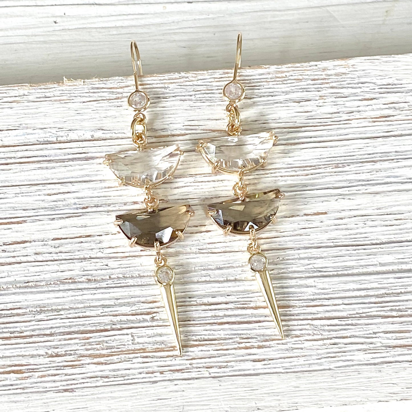 Fall Gemstone Drop Statement Earrings – Mixed Crystal Styles