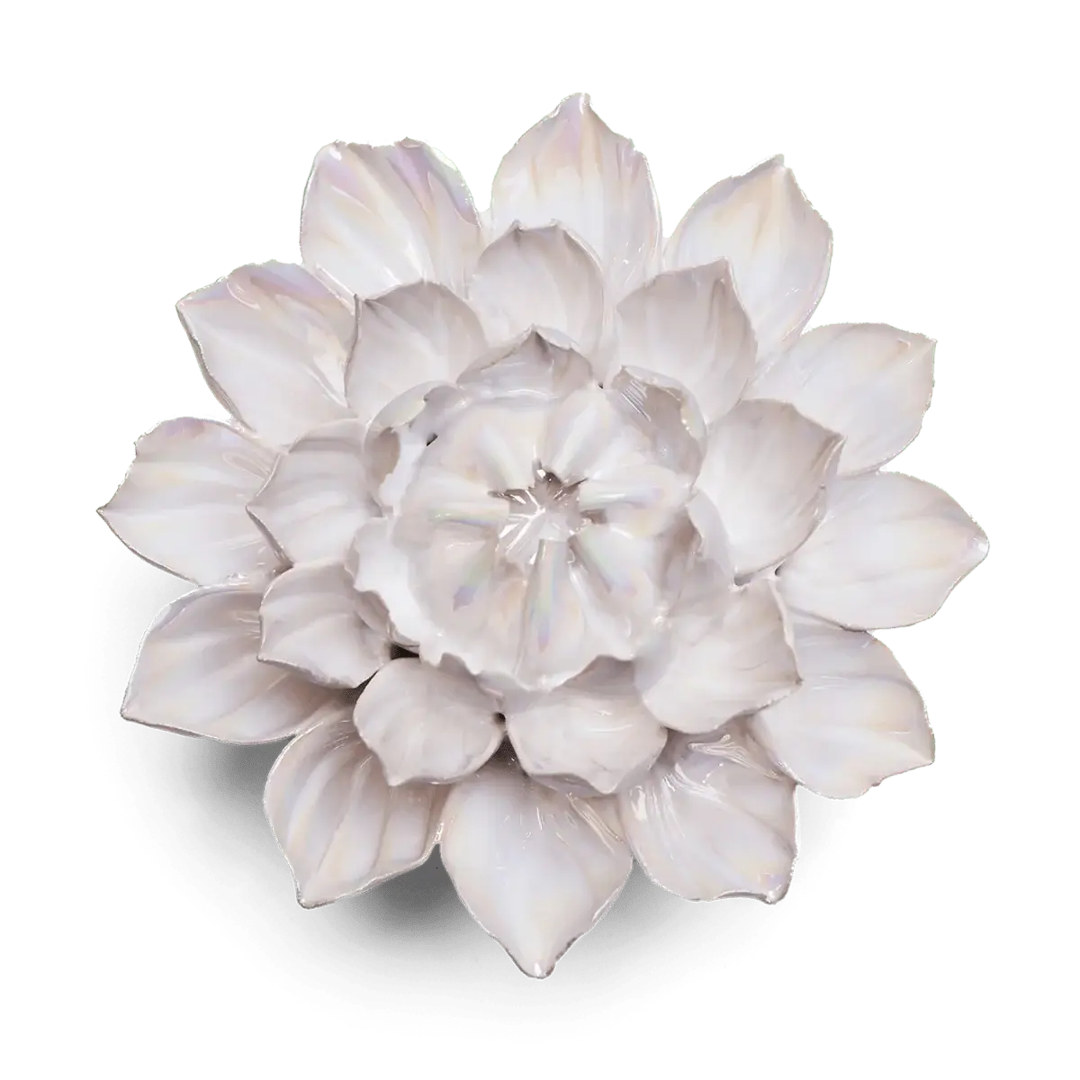 Pearl Dahlia Wall Art Pottery Ceramic Flower