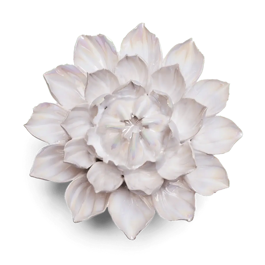 Pearl Dahlia Wall Art Pottery Ceramic Flower