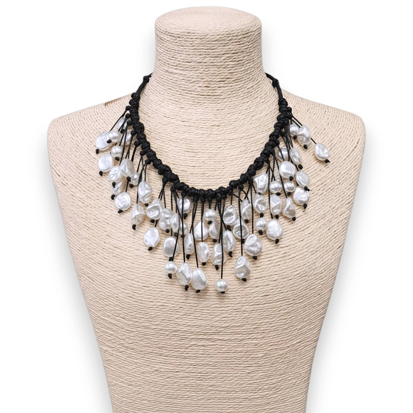 Coastal Knotted Pearl Necklace | Handmade Statement Jewelry