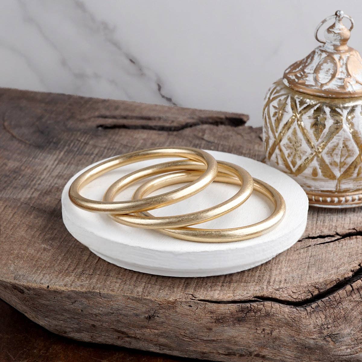 Sundrift Glow – Mixed Metal Bangle Stack