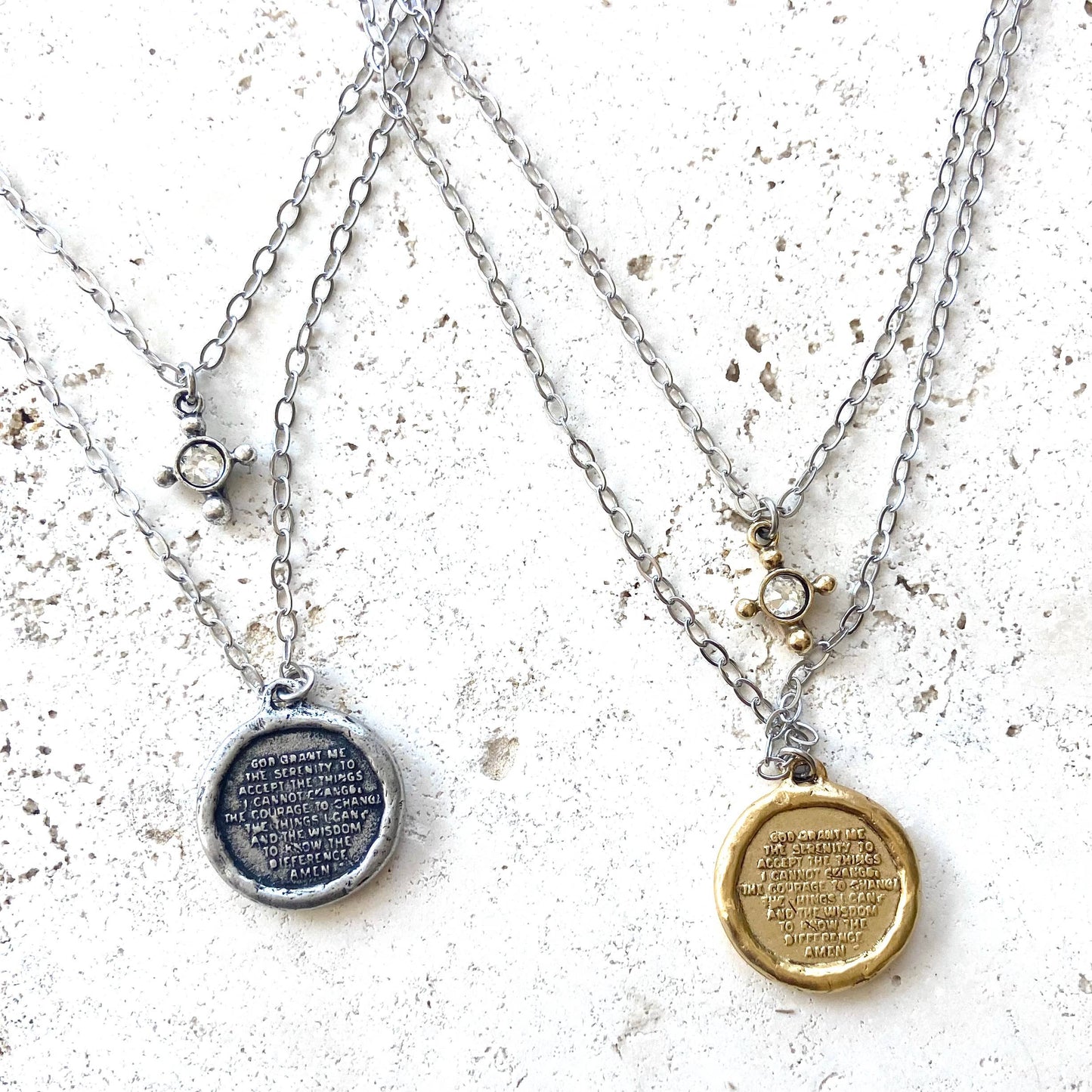 Serenity cross necklace religious Julio  jewelry prayer