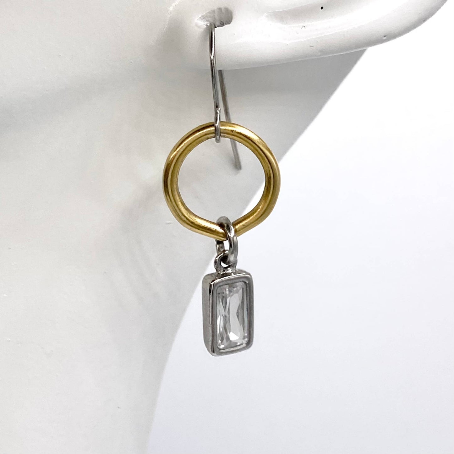 Mixed metal non tarnishing necklace edgy glam jewelry