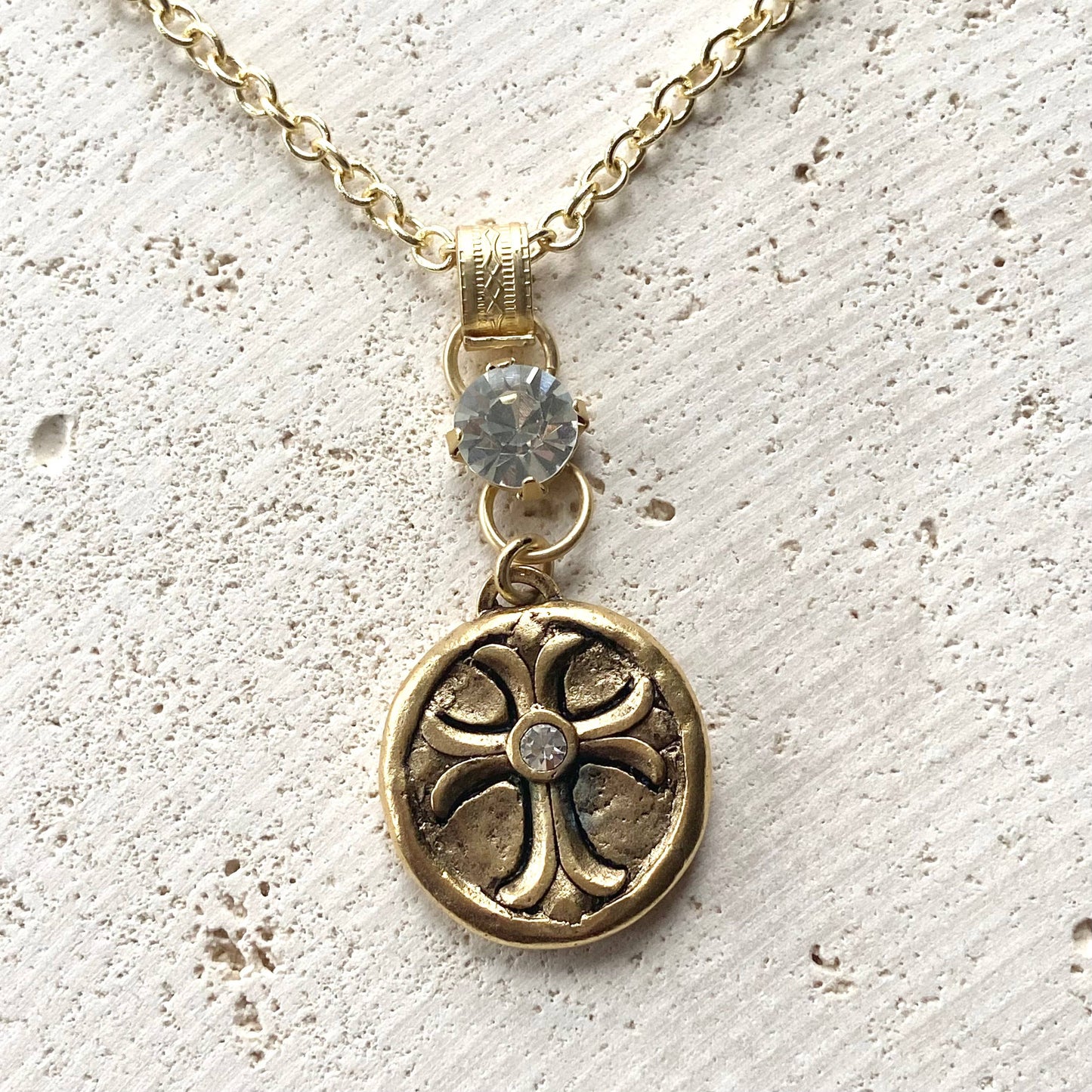 Cross bee serenity cross jewelry  French jewelry  stone