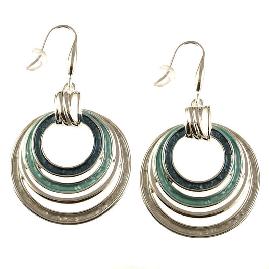 Layered, Multi-Circle Earrings in Three Colors