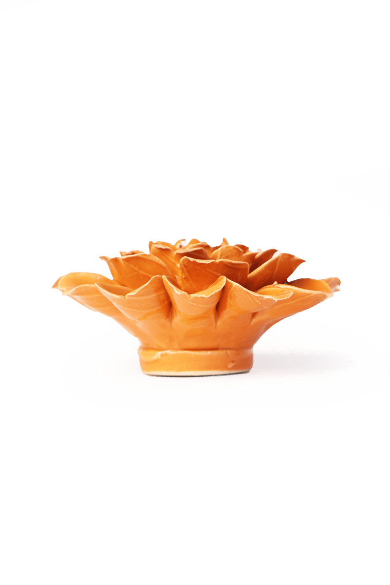Orange Fiesta Marigold Fall Decor Ceramic Flower