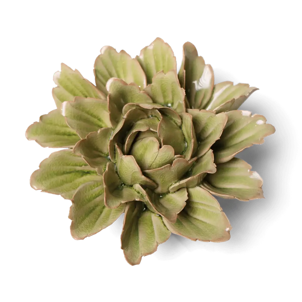 Peridot Sorbet Peony Ceramic Flowers - Boho Gift Decor