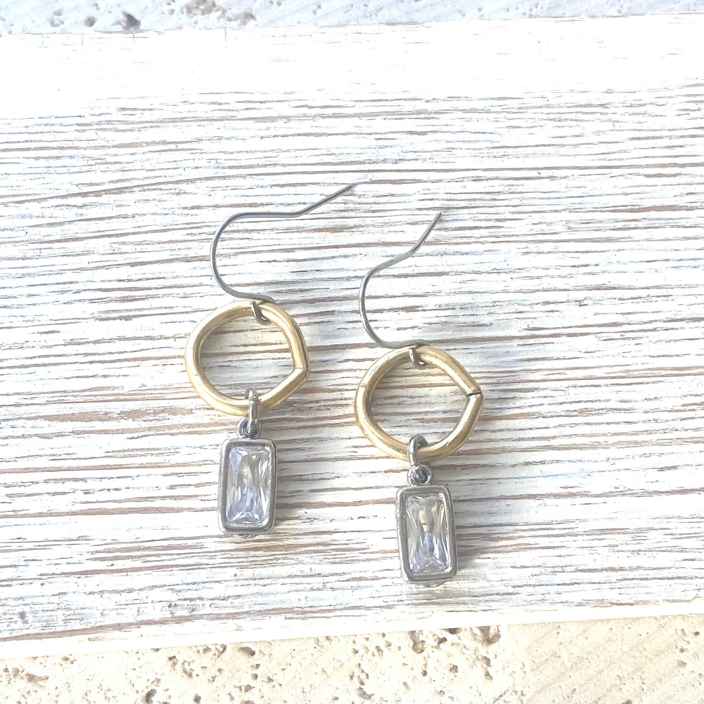 Mixed metal non tarnishing necklace edgy glam jewelry