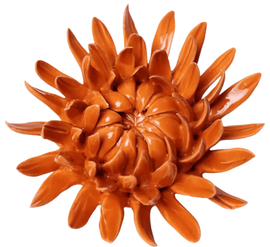 Orange Sarah Mum Ceramic Wall Flower