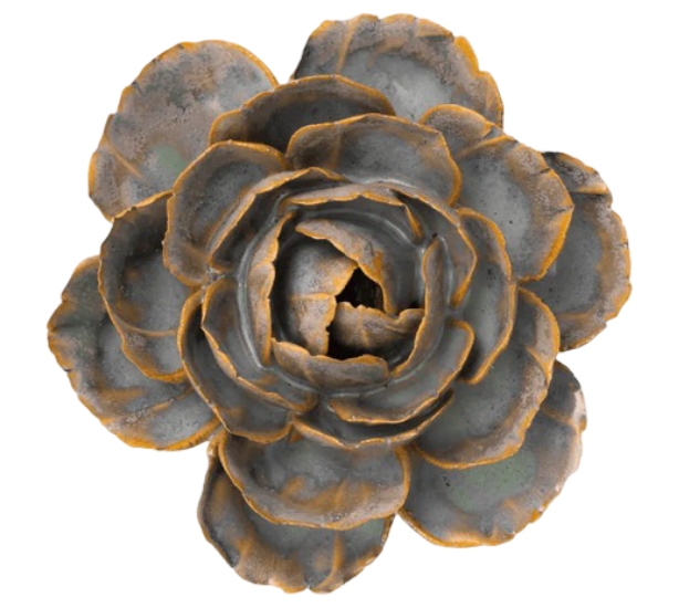 Pale Blue English Rose Ceramic Wall Flower